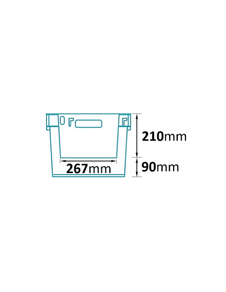 Bac avec ouverture pour accès Picking 90 mm de hauteur, emboîtable et gerbable sur rabats 600x400x300mm
