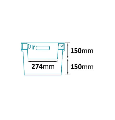 Bac avec ouverture mi-hauteur pour accès picking, emboîtable et gerbable sur rabats 600x400x300mm