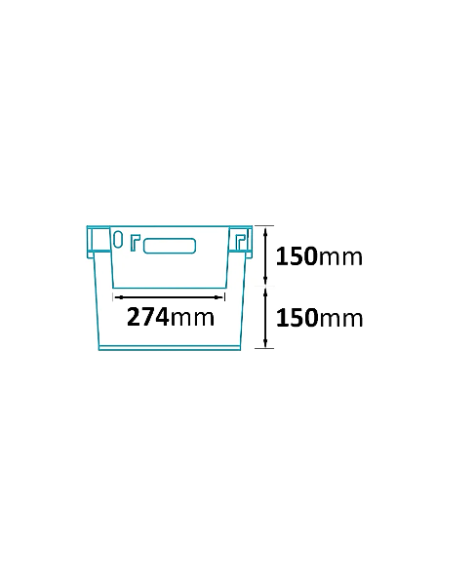 Bac avec ouverture mi-hauteur pour accès picking, emboîtable et gerbable sur rabats 600x400x300mm