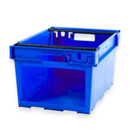 Bac avec ouverture pour accès Picking, emboîtable et gerbable sur rabats 600x400x300mm