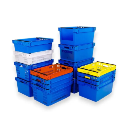 Bac avec ouverture pour accès Picking, emboîtable et gerbable sur rabats 600x400x300mm