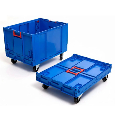 Bac pliable avec fond et roulettes 800x600x590mm