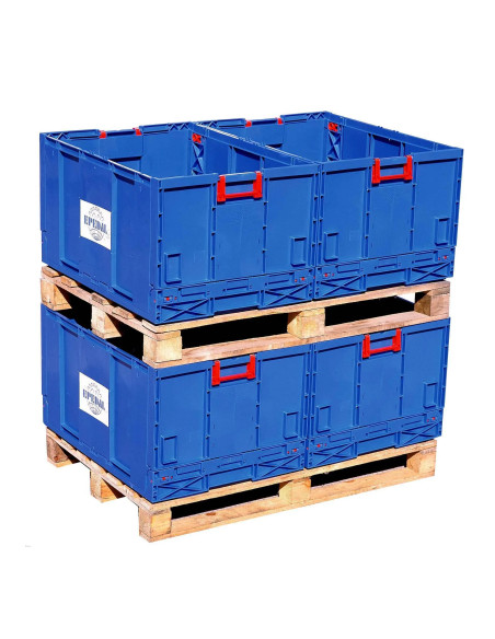 Bac pliable avec fond et roulettes 800x600x590mm