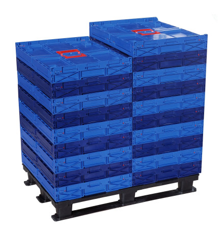 Bac pliable avec fond et roulettes 800x600x590mm