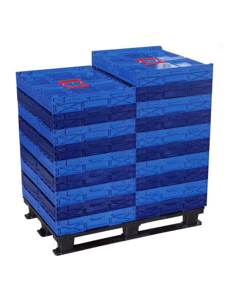 Bac pliable avec fond et roulettes 800x600x590mm