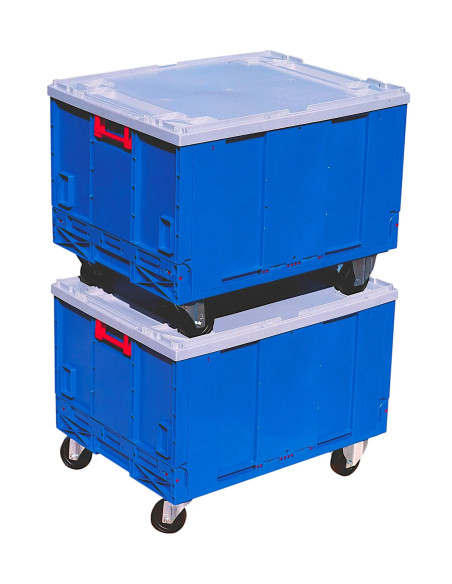 Bac pliable avec fond et roulettes 800x600x590mm