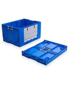 Bac plastique pliable avec portes pour picking 800x600x465mm