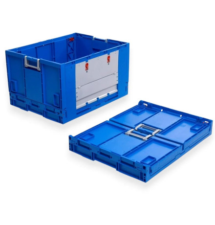 Bac plastique pliable avec portes pour picking 800x600x465mm