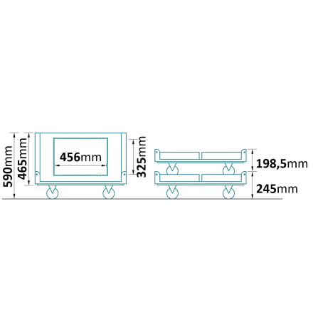 Bac plastique pliable avec roulette et portes pour picking 800x600x590mm
