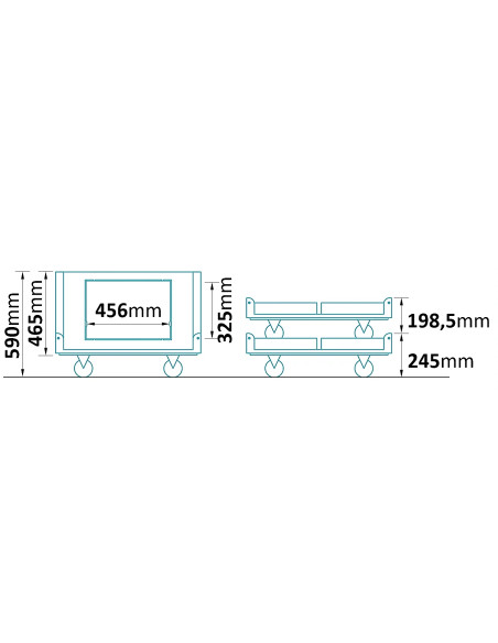 Bac plastique pliable avec roulette et portes pour picking 800x600x590mm