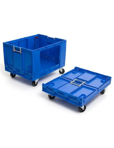 Bac pliable avec roulettes et ouverture pour picking 800x600x590mm