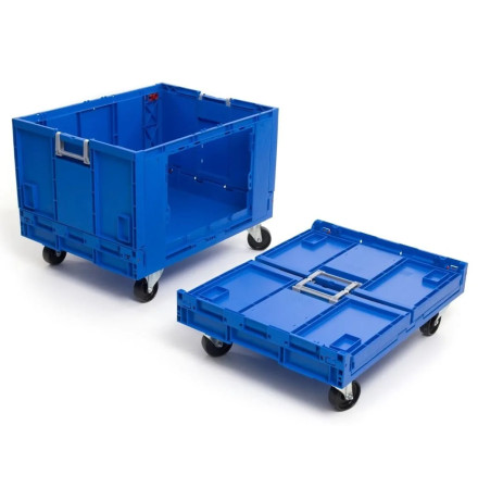 Bac pliable avec roulettes et ouverture pour picking 800x600x590mm