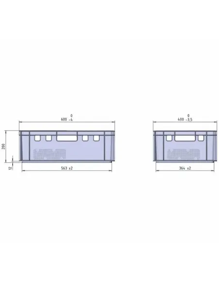 Bac E2 -  600 x 400 x 200 mm