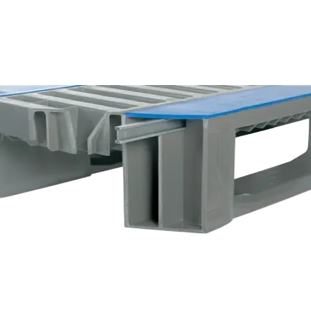 Palette plastique hygiénique 1200 x 800 - Plateau ouvert - 3 semelles - renforcée