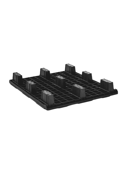 Palette plastique légère 1200 x 1000 - Plateau ajouré - 9 pieds emboîtables