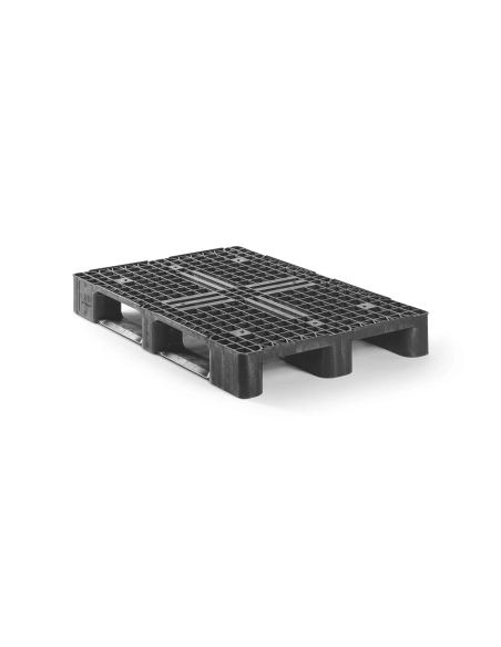 Palette plastique médium 1200 x 800 - Plateau ajouré -  3 semelles