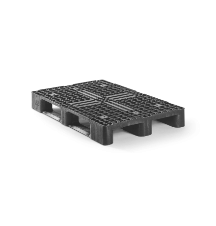 Palette plastique médium 1200 x 800 - Plateau ajouré -  3 semelles