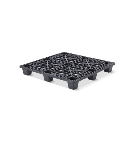Palette plastique légère 1200 x 1200 - Plateau ajouré - 9 pieds emboîtables