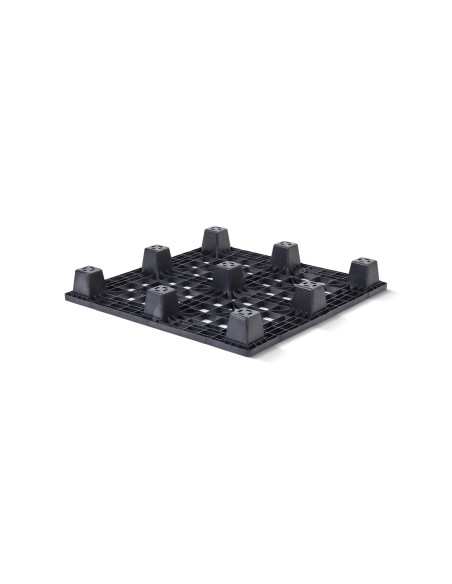 Palette plastique légère 1200 x 1200 - Plateau ajouré - 9 pieds emboîtables