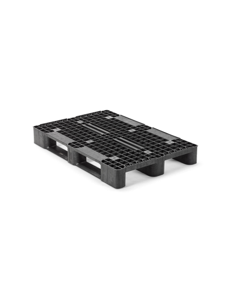 Palette plastique médium 1200 x 800 - Plateau ajouré -  3 semelles