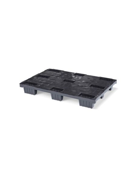 Palette plastique légère 1200 x 800 - Plateau plein - 9 pieds emboîtables