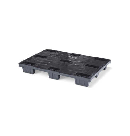 Palette plastique légère 1200 x 800 - Plateau plein - 9 pieds emboîtables