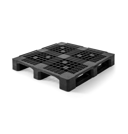 Palette plastique lourde 1100 x 1100 - Plateau ajouré - 3 semelles