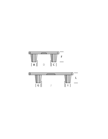 Palette plastique 400 x 600 - Plateau ajouré - 4 pieds emboitables