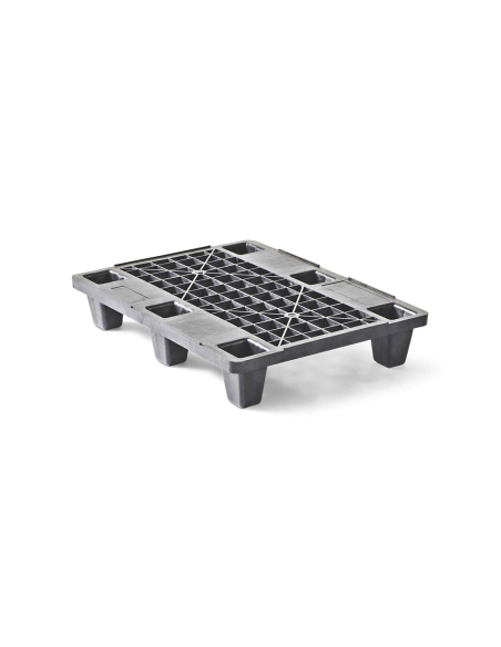 Demi palette plastique 600 x 800 - Plateau Ajouré - 6 pieds emboitables