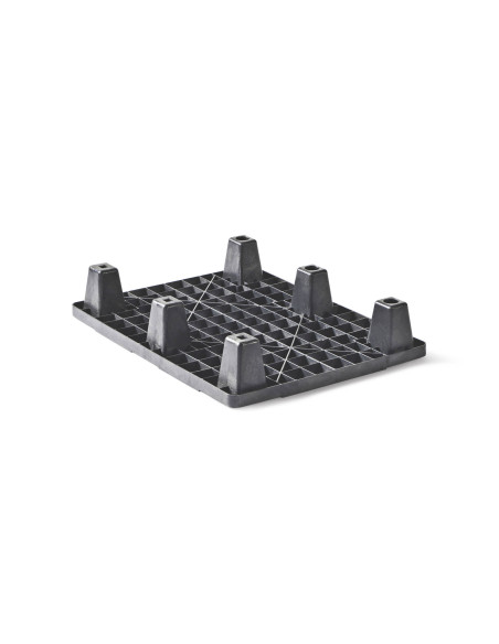 Demi palette plastique 600 x 800 - Plateau Ajouré - 6 pieds emboitables
