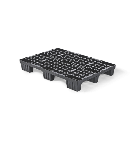 Palette plastique légère 1140 x 760 - Plateau ajouré - 9 pieds emboîtables