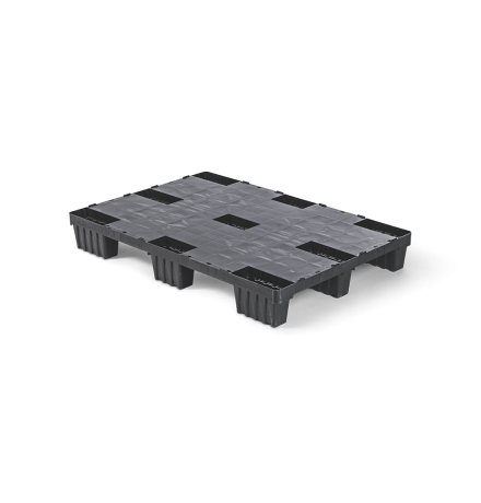 Palette plastique légère 1140x760 - Plateau plein -  9 pieds emboîtables