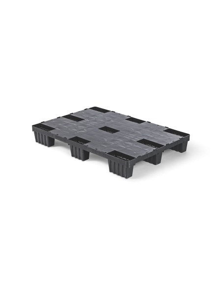 Palette plastique légère 1140x760 - Plateau plein -  9 pieds emboîtables