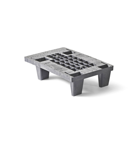 1/4 palette plastique 600 x 400 - Plateau Ajouré -  4 pieds emboitables