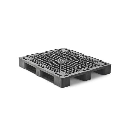 Palette plastique lourde 1200 x 1000 - Plateau ajouré - 3 semelles
