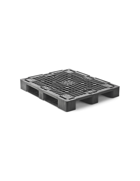 Palette plastique lourde 1200 x 1000 - Plateau ajouré - 3 semelles
