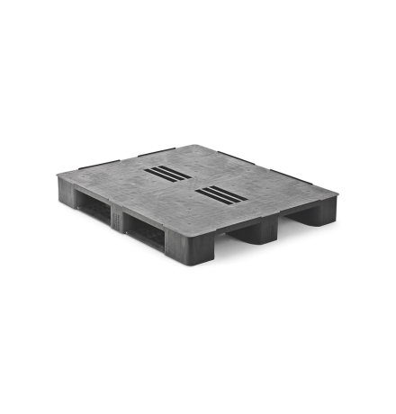 Palette plastique lourde 1200 x 1000 - Plateau pleine - 3 semelles