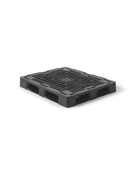 Palette plastique lourde 1200 x 1000 - Plateau ajouré - 6 semelles