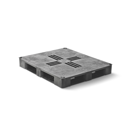Palette plastique lourde 1200 x 1000 - Plateau plein - 6 semelles