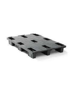 Palette plastique légère 1200 x 800 - Plateau plein - 9 pieds emboîtables