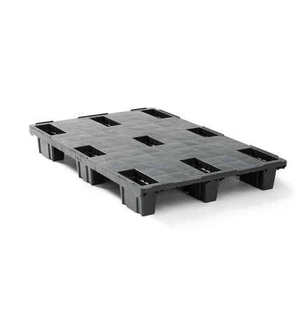 Palette plastique légère 1200 x 800 - Plateau plein - 9 pieds emboîtables