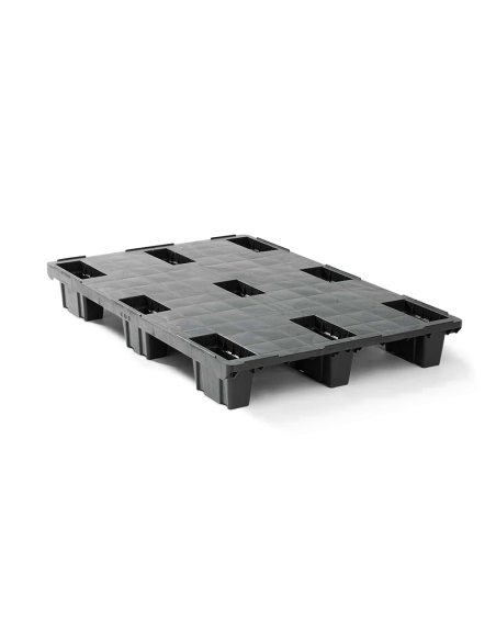 Palette plastique légère 1200 x 800 - Plateau plein - 9 pieds emboîtables