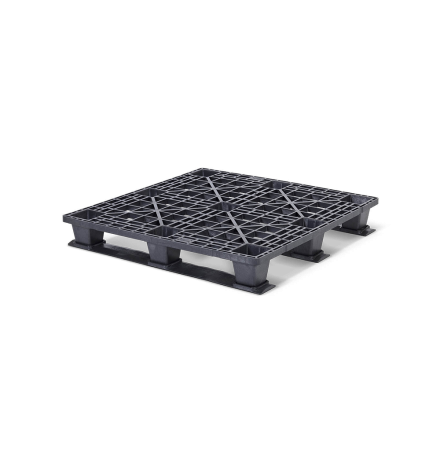 Palette plastique légère 1140 x 1140 - Plateau ajouré - 3 semelles usage unique