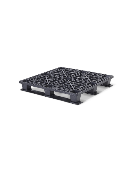 Palette plastique légère 1140 x 1140 - Plateau ajouré - 3 semelles usage unique
