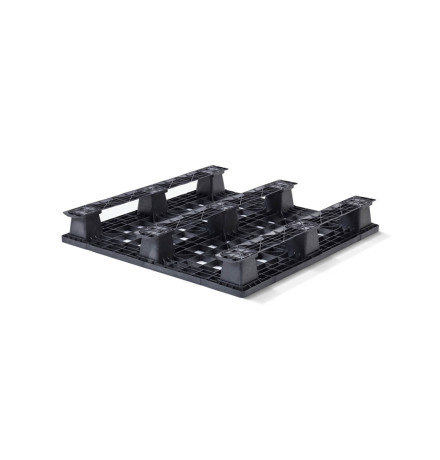 Palette plastique légère 1140 x 1140 - Plateau ajouré - 3 semelles usage unique