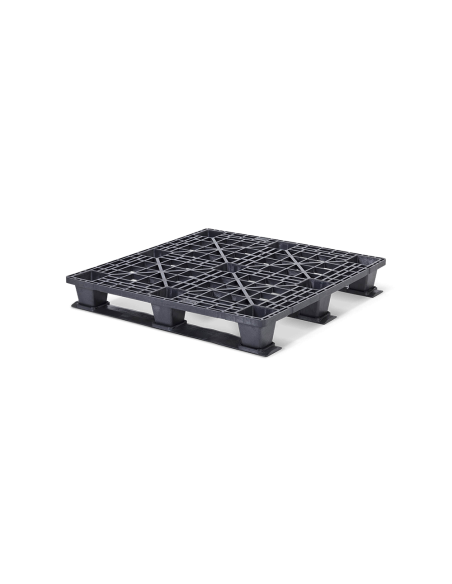 Palette plastique légère 1200 x 1000 - Plateau ajouré - 3 semelles