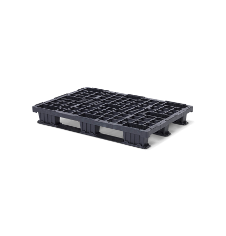 Palette plastique légère 1200 x 800 - Plateau ajouré - 3 semelles