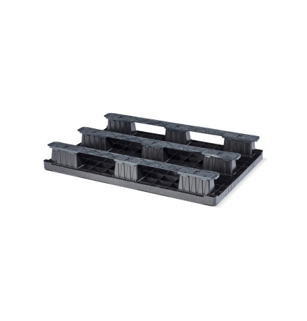 Palette plastique légère 1200 x 800 - Plateau ajouré - 3 semelles