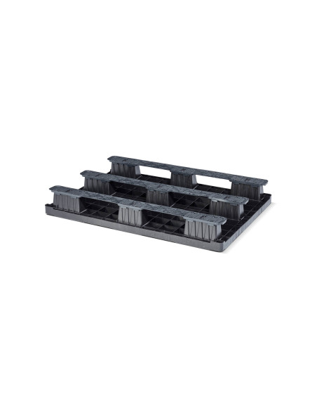 Palette plastique légère 1200 x 800 - Plateau ajouré - 3 semelles