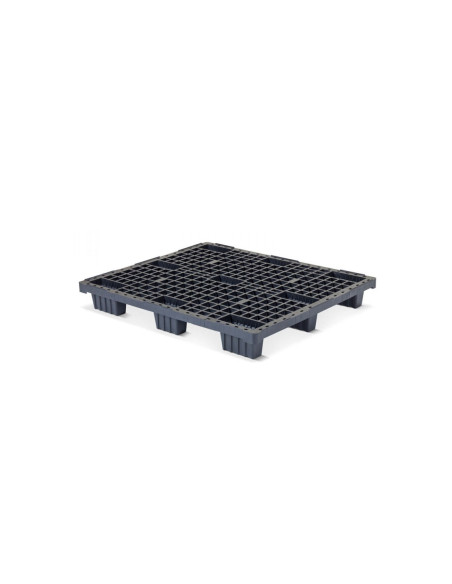 Palette plastique légère 1200 x 1000 - Plateau ajouré - 9 pieds emboîtables